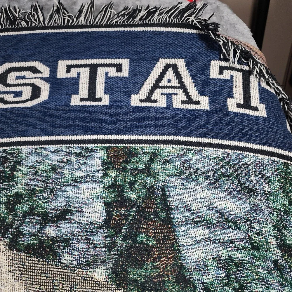 Penn State Nittany Lions Blanket One Size Blue NCAA Football Woven Throw Afghan